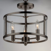 Maxim 25250CLSN Sentinel 3 Light Semi Flush | Satin Nickel