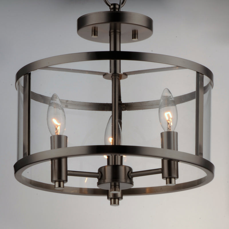 Maxim 25250CLSN Sentinel 3 Light Semi Flush | Satin Nickel