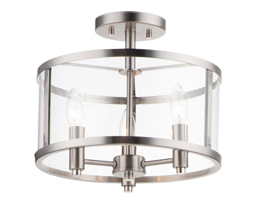 Maxim 25250CLSN Sentinel 3 Light Semi Flush | Satin Nickel