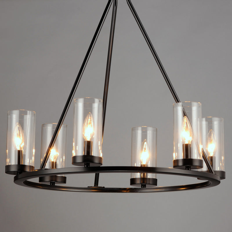 Maxim 25255CLBK Sentinel 6 Light Chandelier | Black
