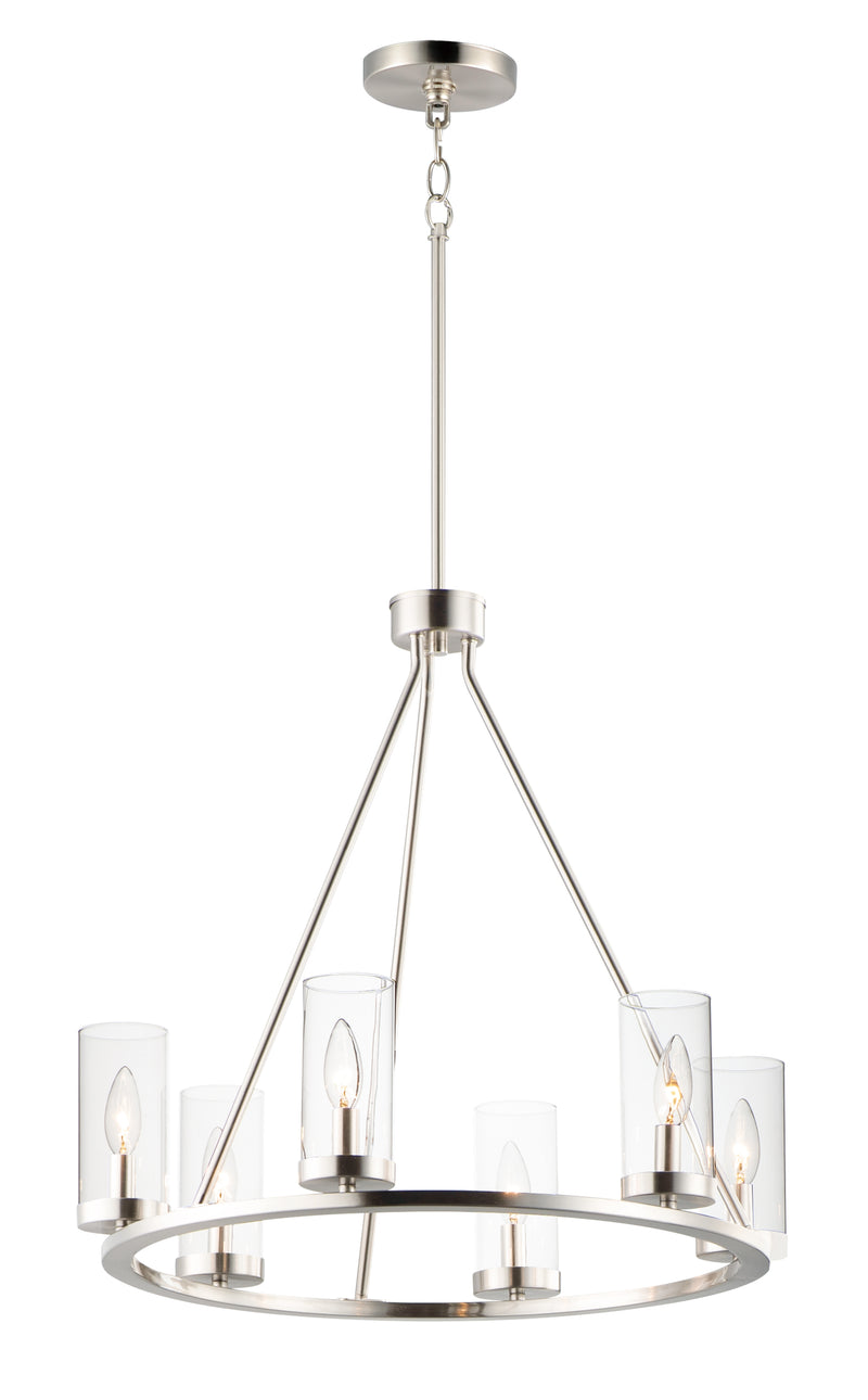 Maxim 25255CLSN Sentinel 6 Light Chandelier | Satin Nickel