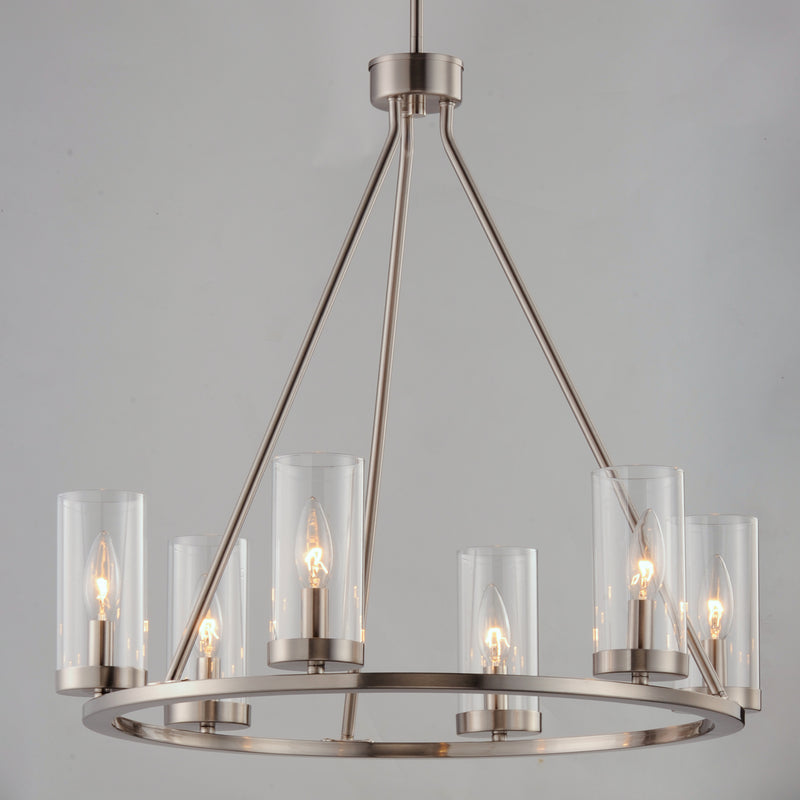 Maxim 25255CLSN Sentinel 6 Light Chandelier | Satin Nickel