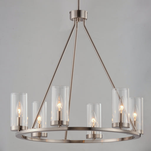 Maxim 25255CLSN Sentinel 6 Light Chandelier | Satin Nickel