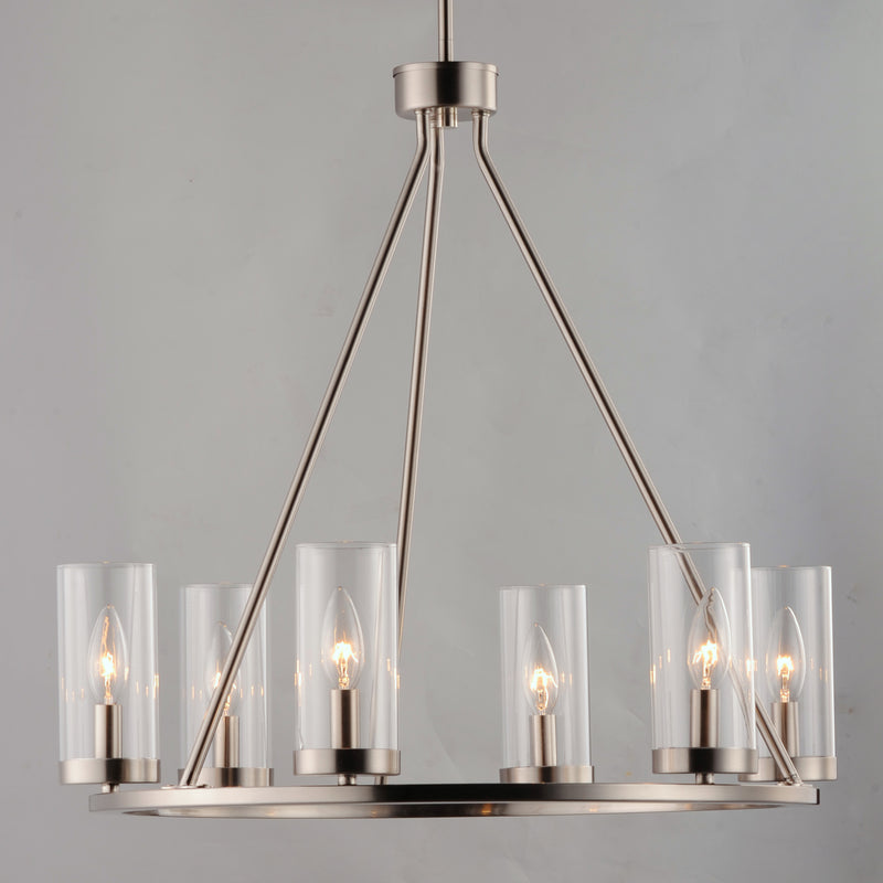 Maxim 25255CLSN Sentinel 6 Light Chandelier | Satin Nickel