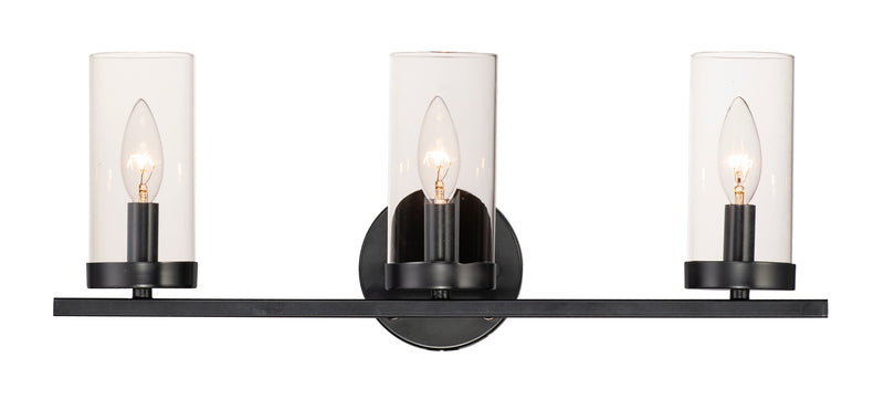 Maxim 25257CLBK Sentinel 3 Light Bath Vanity | Black