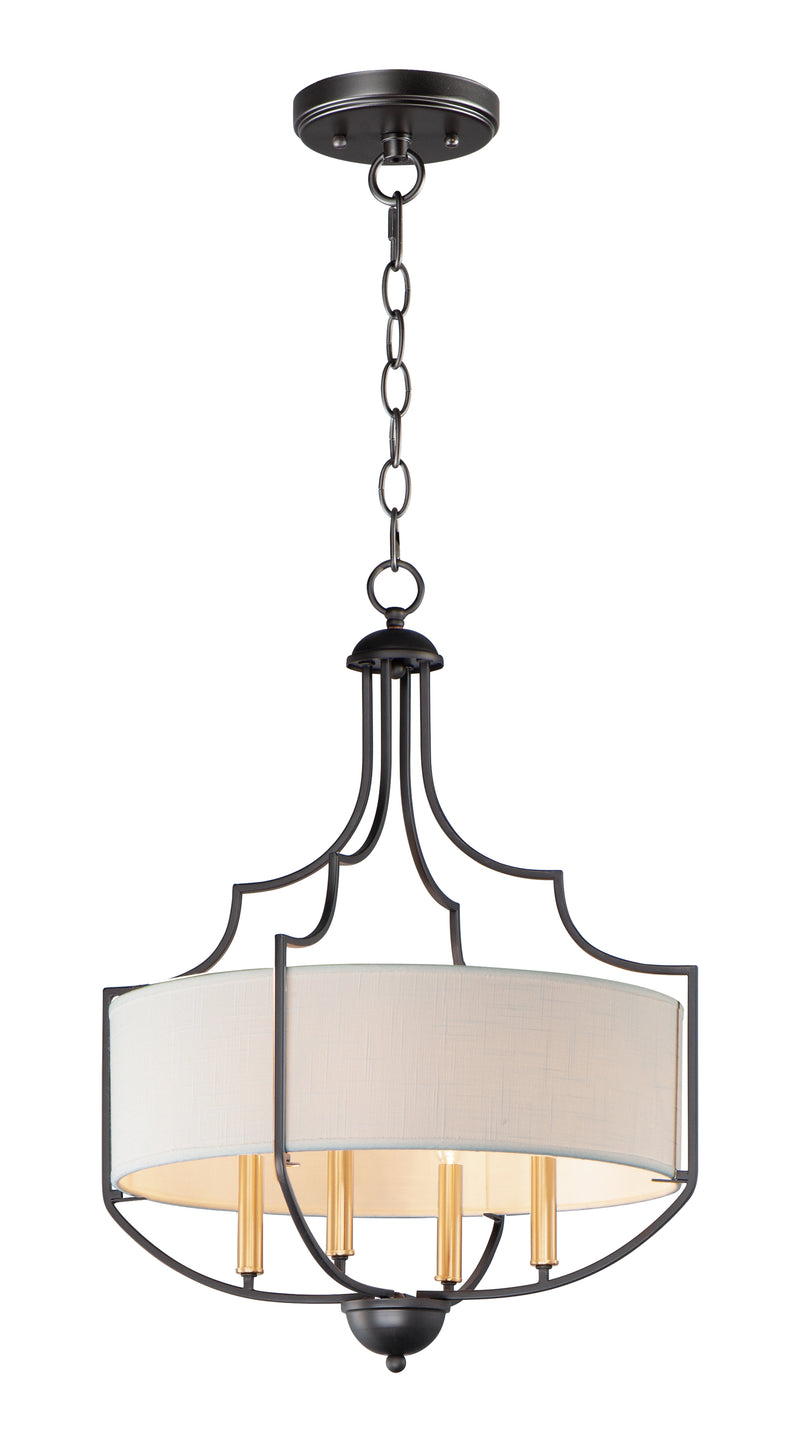 Maxim 25284WLBZAB Savant 4 Light Chandelier | Bronze / Antique Brass