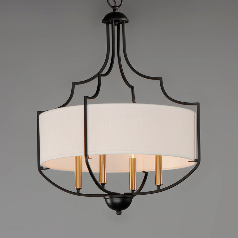 Maxim 25284WLBZAB Savant 4 Light Chandelier | Bronze / Antique Brass