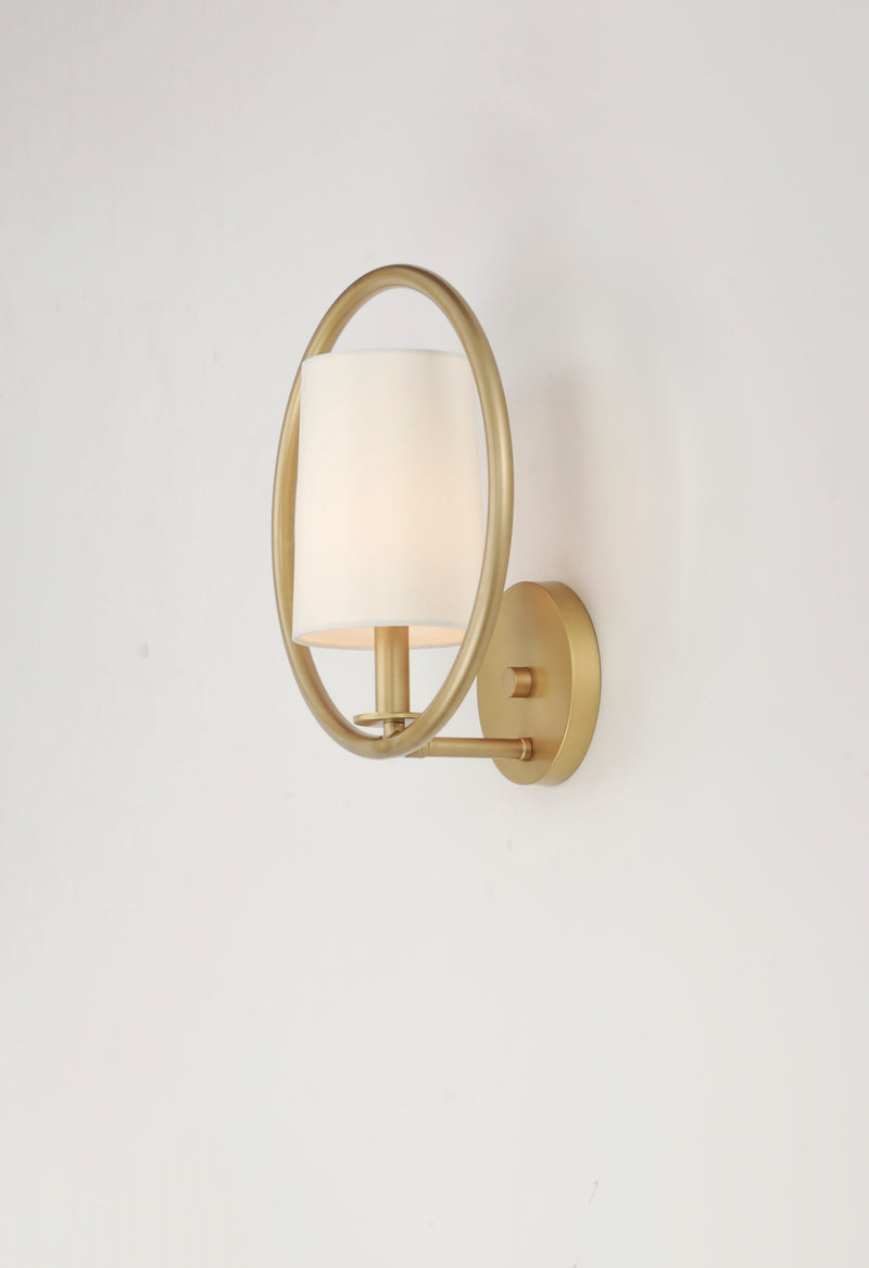 Maxim 25291OFNAB Meridian 1 Light Wall Sconce | Natural Aged Brass