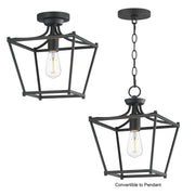 Maxim 25311BK Clifton Single Pendant Semi Flush | Black