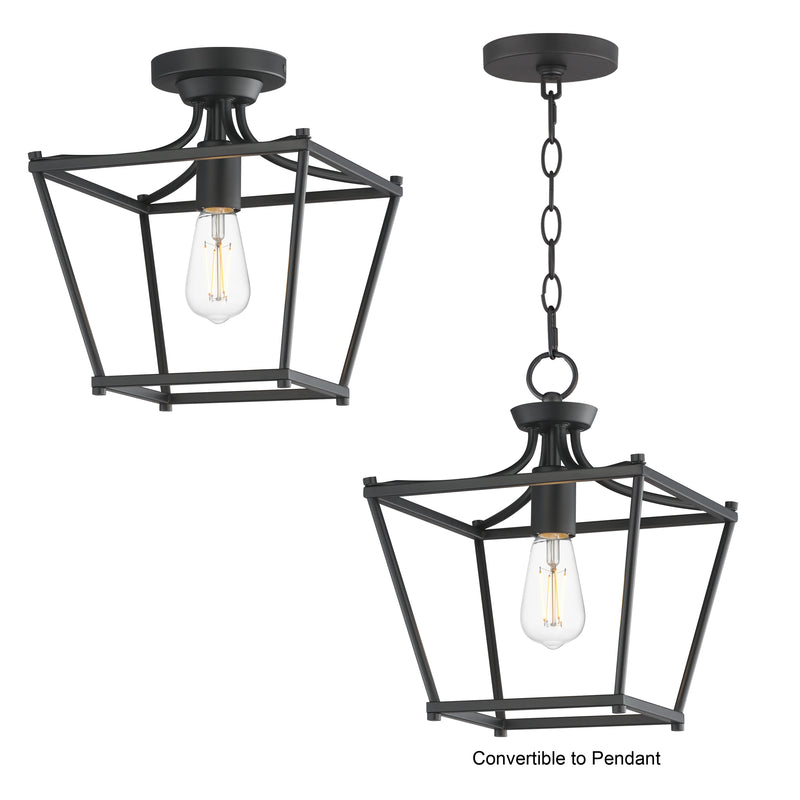 Maxim 25311BK Clifton Single Pendant Semi Flush | Black
