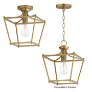 Maxim 25311NAB Clifton Single Pendant Semi Flush | Natural Aged Brass