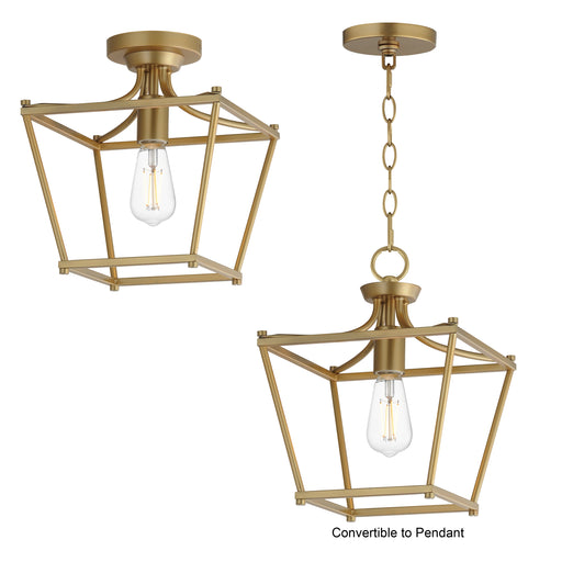 Maxim 25311NAB Clifton Single Pendant Semi Flush | Natural Aged Brass