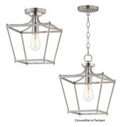Maxim 25311SN Clifton Single Pendant Semi Flush | Satin Nickel