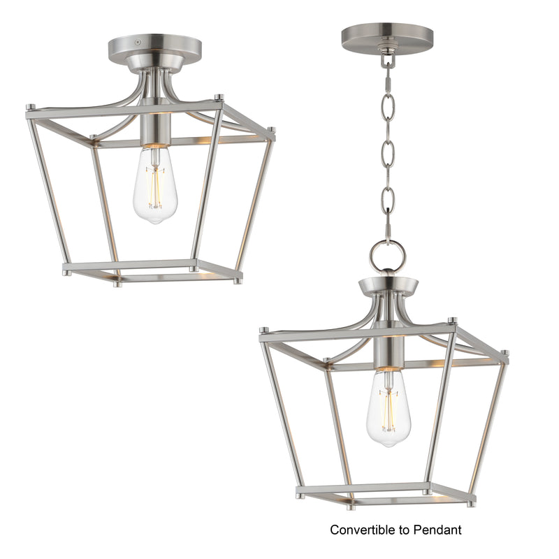 Maxim 25311SN Clifton Single Pendant Semi Flush | Satin Nickel