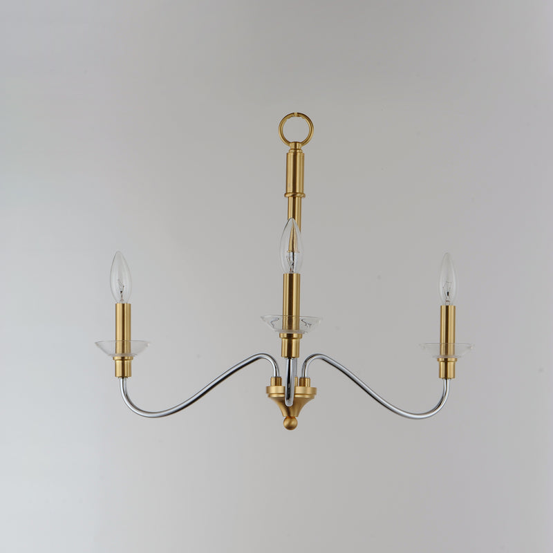 Maxim 25373CLPCSBR Clarion 3 Light Pendant | Polished Chrome / Satin Brass