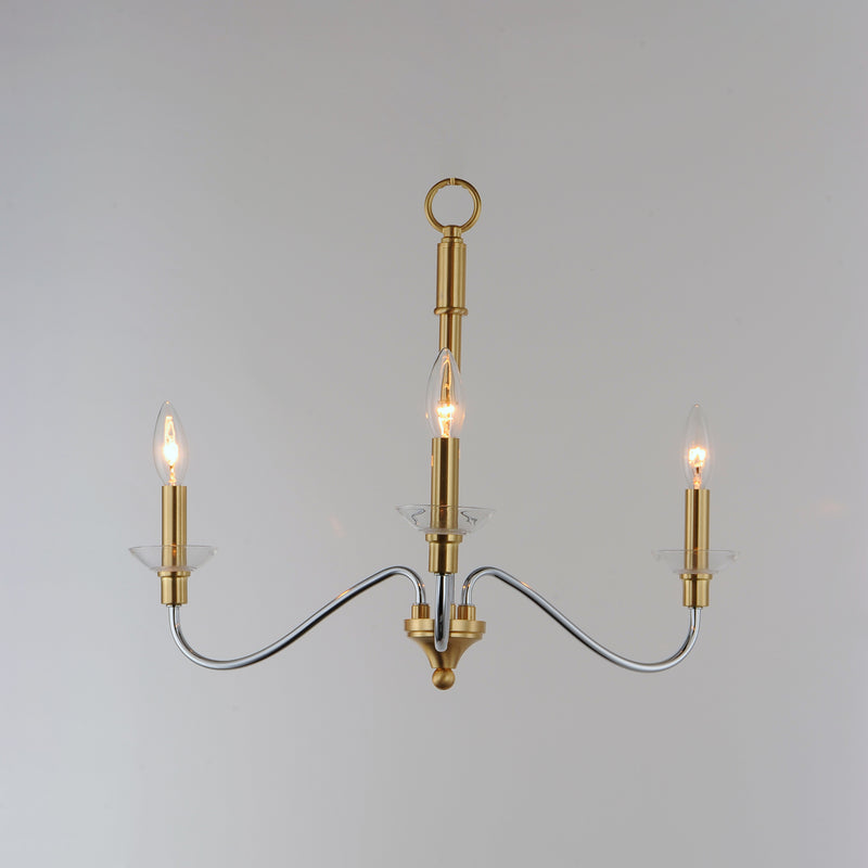 Maxim 25373CLPCSBR Clarion 3 Light Pendant | Polished Chrome / Satin Brass