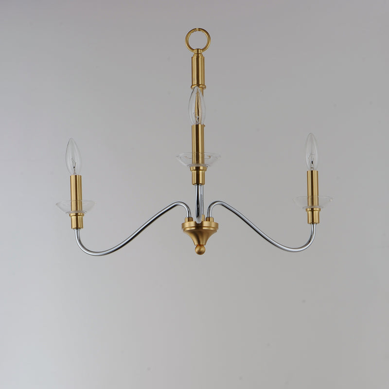 Maxim 25373CLPCSBR Clarion 3 Light Pendant | Polished Chrome / Satin Brass