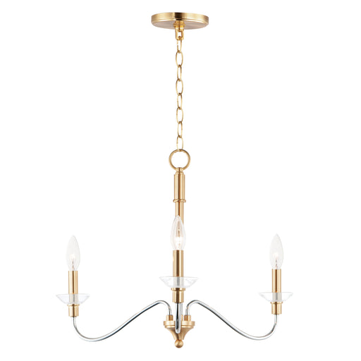 Maxim 25373CLPCSBR Clarion 3 Light Pendant | Polished Chrome / Satin Brass