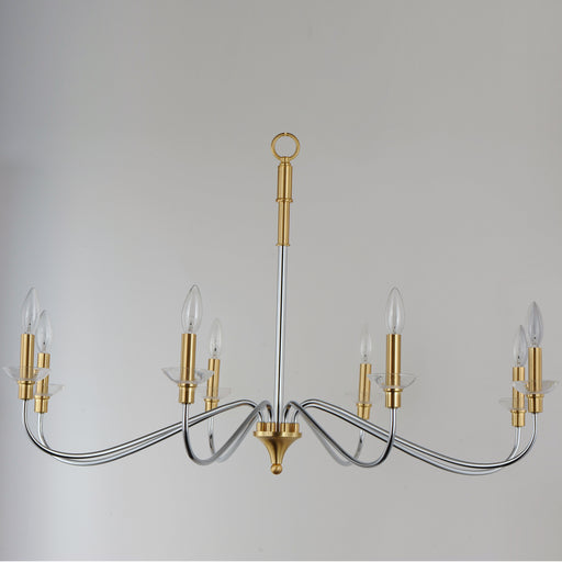 Maxim 25378CLPCSBR Clarion 8 Light Chandelier | Polished Chrome / Satin Brass