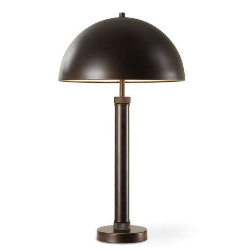 Arvessa Mid Century Modern Oil Rubbed Bronze Metal Table Lamp with Dome Shade (27" H Lamp with 8" H x 15" W Shade)