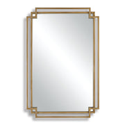 Dreska Brushed Gold with Silver Highlights Mirror | Modern Rectangle Iron Frame Bathroom Vanity Mirror Mounted Vertical or Horizontal (22 in. W x 34 in. H x 1 in. D)