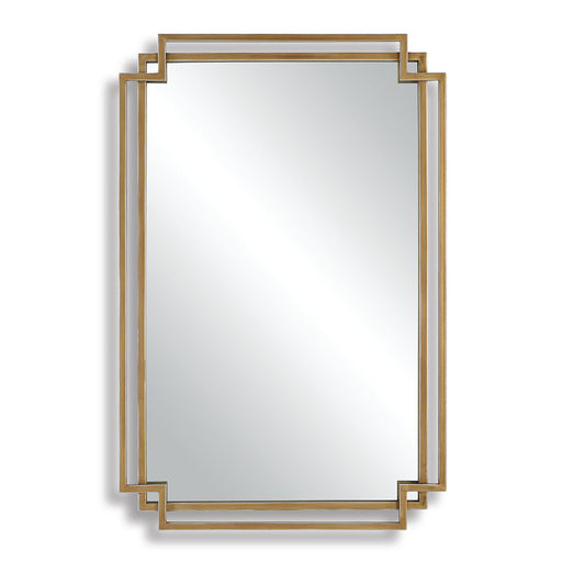 Dreska Brushed Gold with Silver Highlights Mirror | Modern Rectangle Iron Frame Bathroom Vanity Mirror Mounted Vertical or Horizontal (22 in. W x 34 in. H x 1 in. D)