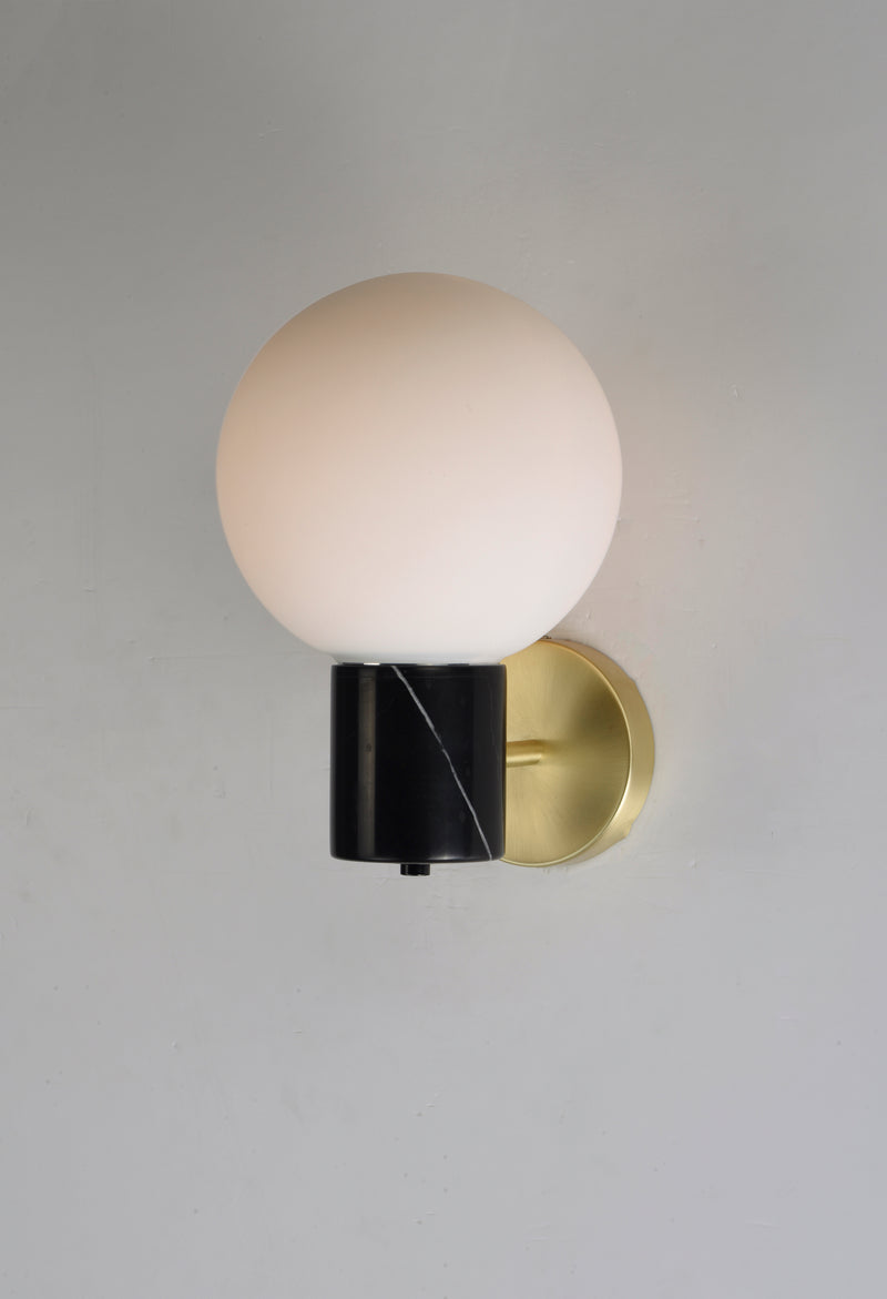 Maxim 26030SWSBRBK Vesper 1 Light Wall Sconce | Satin Brass / Black