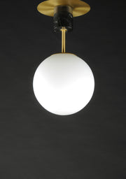 Maxim 26031SWSBRBK Vesper 1 Light Semi Flush | Satin Brass / Black
