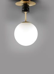 Maxim 26031SWSBRBK Vesper 1 Light Semi Flush | Satin Brass / Black