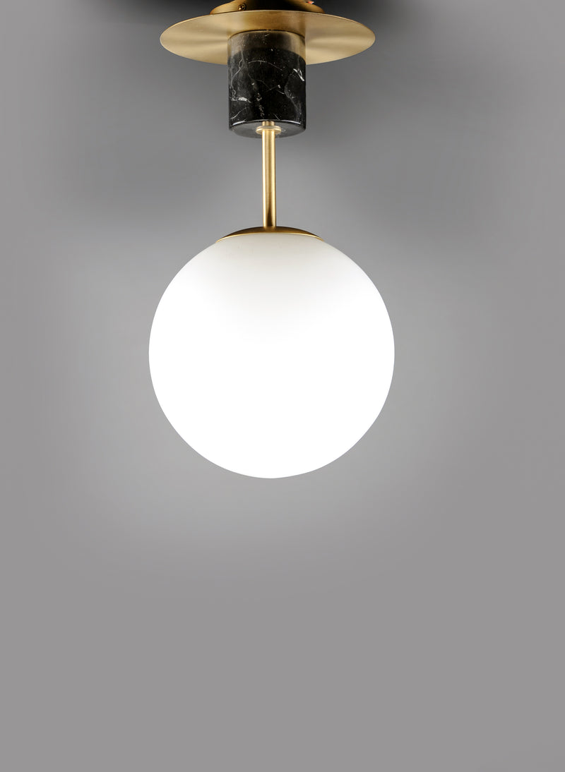 Maxim 26031SWSBRBK Vesper 1 Light Semi Flush | Satin Brass / Black