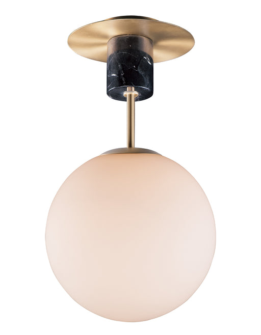 Maxim 26031SWSBRBK Vesper 1 Light Semi Flush | Satin Brass / Black