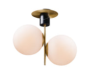 Maxim 26032SWSBRBK Vesper 2 Light Semi Flush | Satin Brass / Black