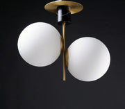 Maxim 26032SWSBRBK Vesper 2 Light Semi Flush | Satin Brass / Black