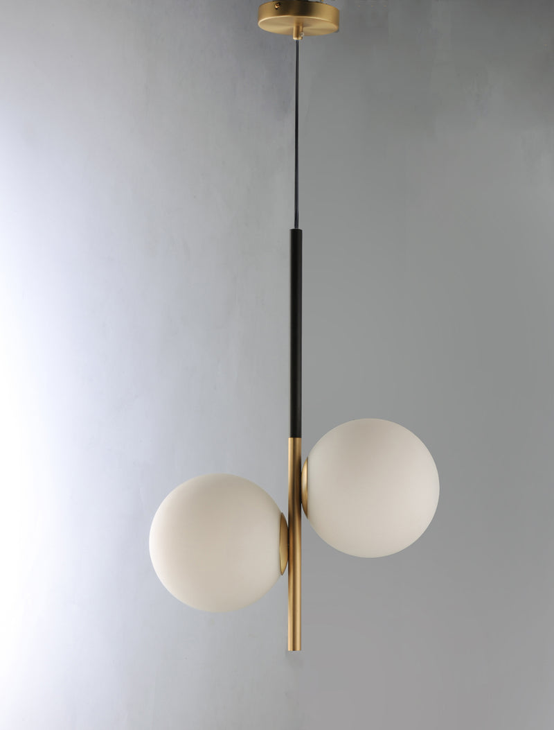 Maxim 26035SWSBRBK Vesper 2 Light Pendant | Satin Brass / Black