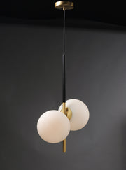 Maxim 26035SWSBRBK Vesper 2 Light Pendant | Satin Brass / Black