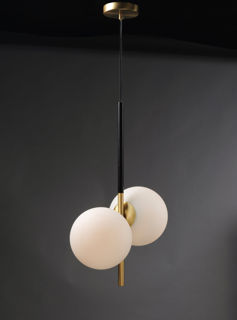 Maxim 26035SWSBRBK Vesper 2 Light Pendant | Satin Brass / Black