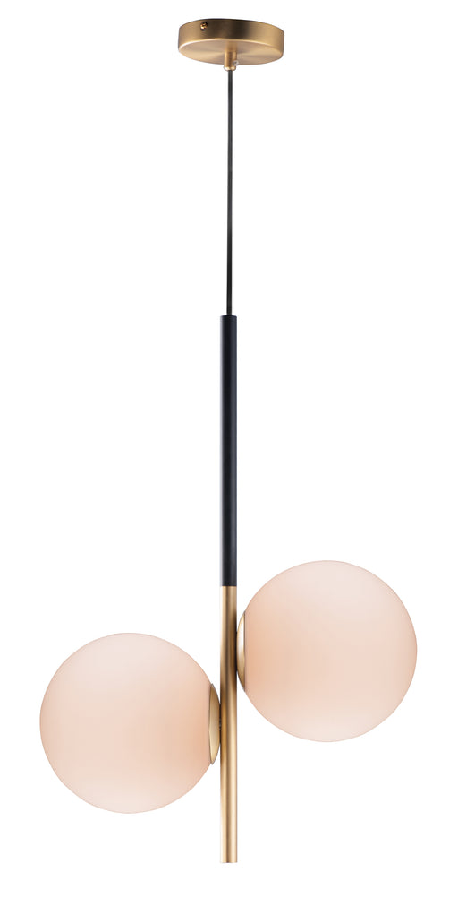 Maxim 26035SWSBRBK Vesper 2 Light Pendant | Satin Brass / Black