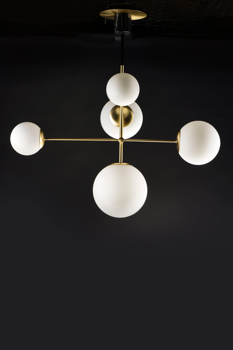 Maxim 26037SWSBRBK Vesper 5 Light Pendant | Satin Brass / Black
