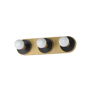 Maxim 26093BKNAB Hollywood 3 Light Sconce | Black / Natural Aged Brass