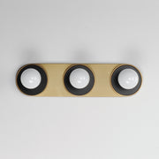 Maxim 26093BKNAB Hollywood 3 Light Sconce | Black / Natural Aged Brass