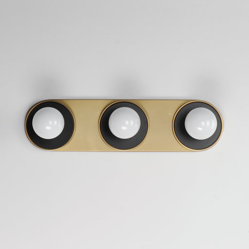 Maxim 26093BKNAB Hollywood 3 Light Sconce | Black / Natural Aged Brass