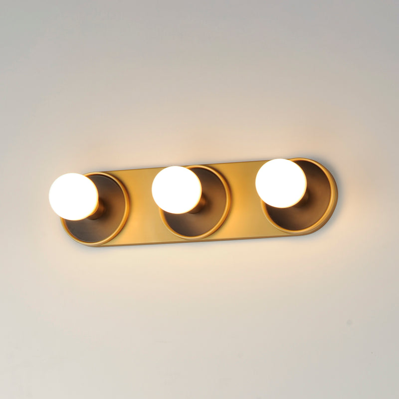 Maxim 26093BKNAB Hollywood 3 Light Sconce | Black / Natural Aged Brass