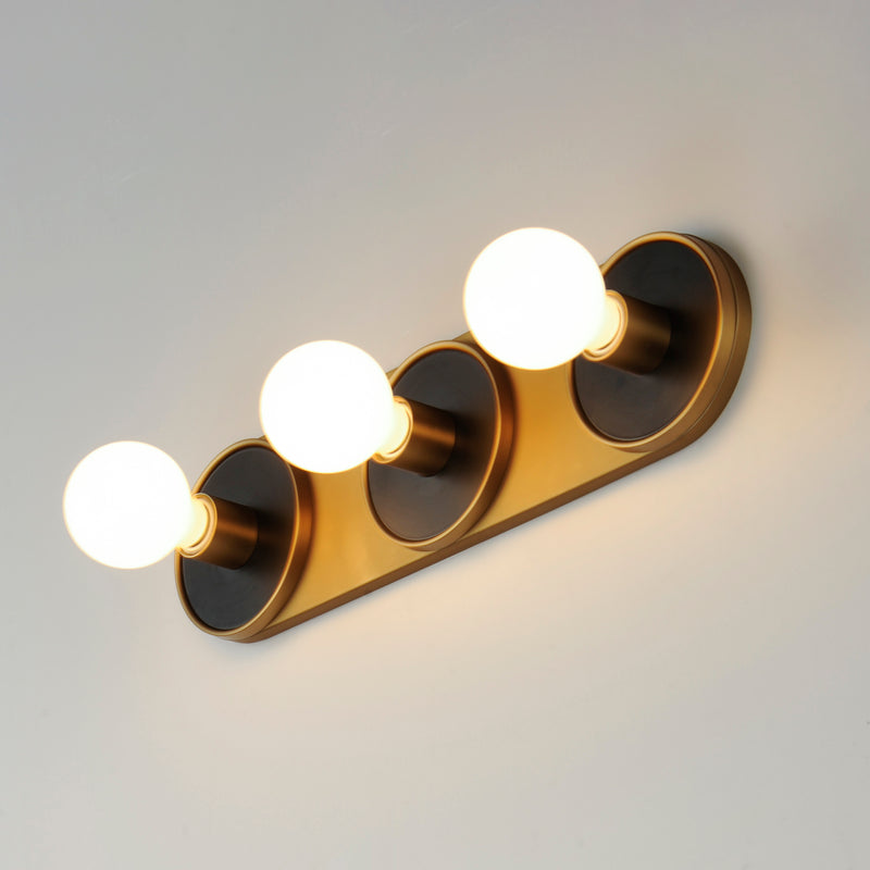 Maxim 26093BKNAB Hollywood 3 Light Sconce | Black / Natural Aged Brass