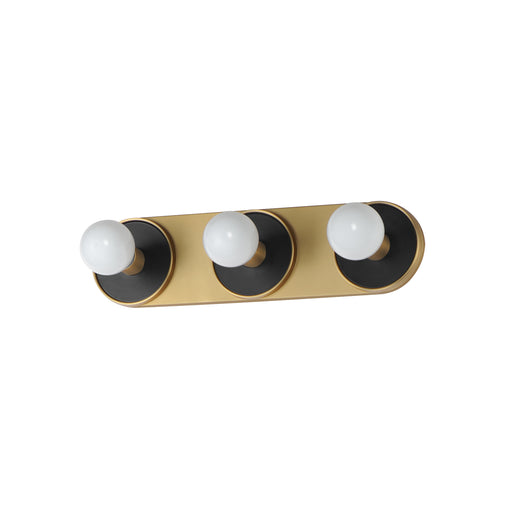 Maxim 26093BKNAB Hollywood 3 Light Sconce | Black / Natural Aged Brass
