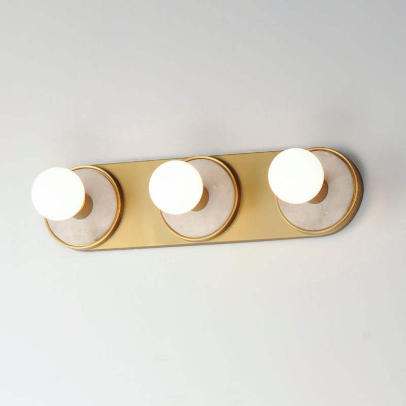 Maxim 26093WANAB Hollywood Stone 3 Light Sconce | Whit Alabaster / Natural Aged Brass