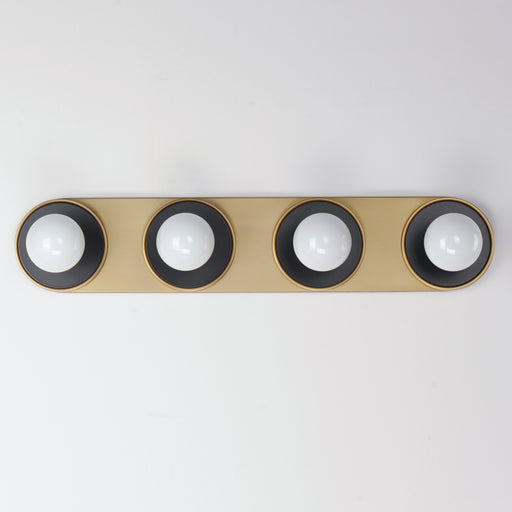Maxim 26094BKNAB Hollywood 4 Light Sconce | Black / Natural Aged Brass