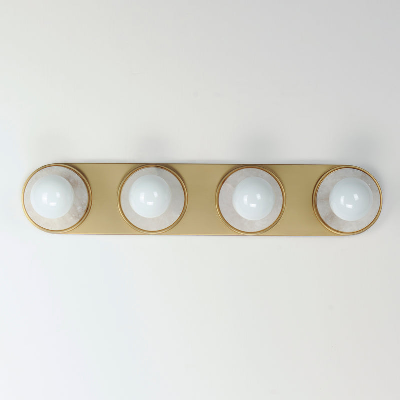 Maxim 26094WANAB Hollywood Stone 4 Light Sconce | Whit Alabaster / Natural Aged Brass