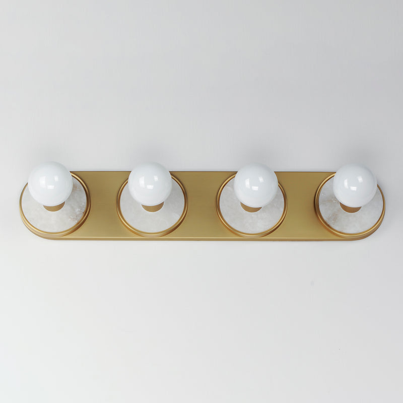 Maxim 26094WANAB Hollywood Stone 4 Light Sconce | Whit Alabaster / Natural Aged Brass