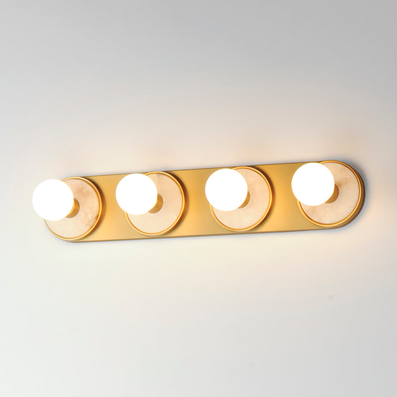 Maxim 26094WANAB Hollywood Stone 4 Light Sconce | Whit Alabaster / Natural Aged Brass