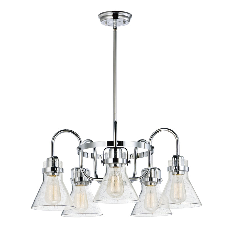 Maxim 26117CDPC/BUL Seafarer 5 Light Chandelier With Bulbs | Polished Chrome